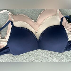 Laura Ashley Wire-Free Comfort Bras – Set of 3 – Size 34B – New With Tags
